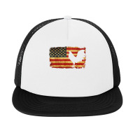 Vintage Us Flag Cock Fight Foam Snapback Hat | Artistshot