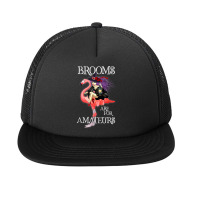 Brooms Are For Amateurs Funny Witch Riding Flamingo T Shirt Foam Snapback Hat | Artistshot