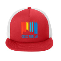 Retro 1970's Style Marietta Georgia Skyline T Shirt Foam Snapback Hat | Artistshot