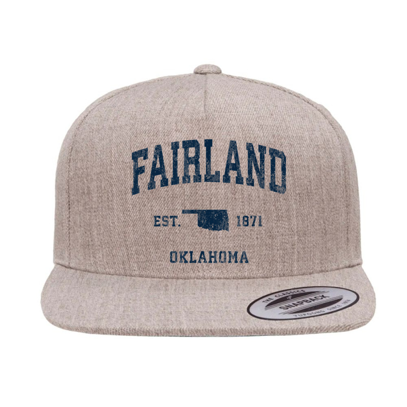 Fairland Oklahoma Ok Vintage Athletic Navy Sports Design 5 panel snapback cap by Color | Artistshot