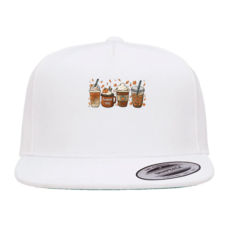 Halloween Coffee Pumpkin Latte Spice Coffee Love Fall Season 5 panel snapback cap by EdithMcdaniel | Artistshot