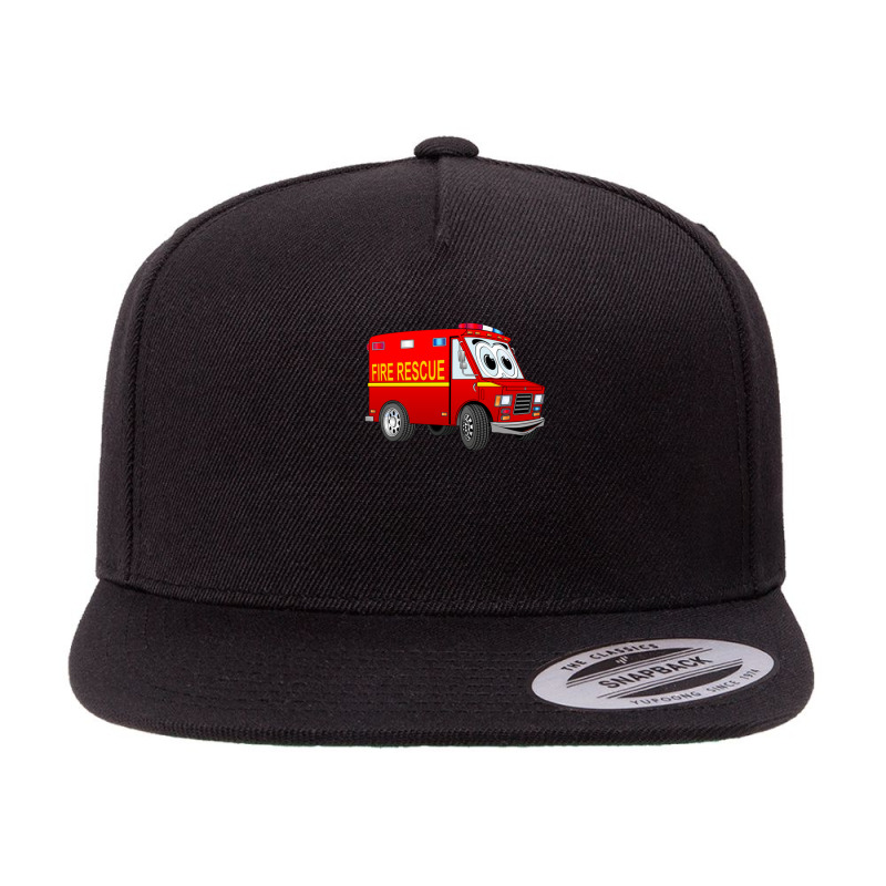 Fire Rescue Mini Van Cartoon 5 panel snapback cap by PaulDupuy | Artistshot