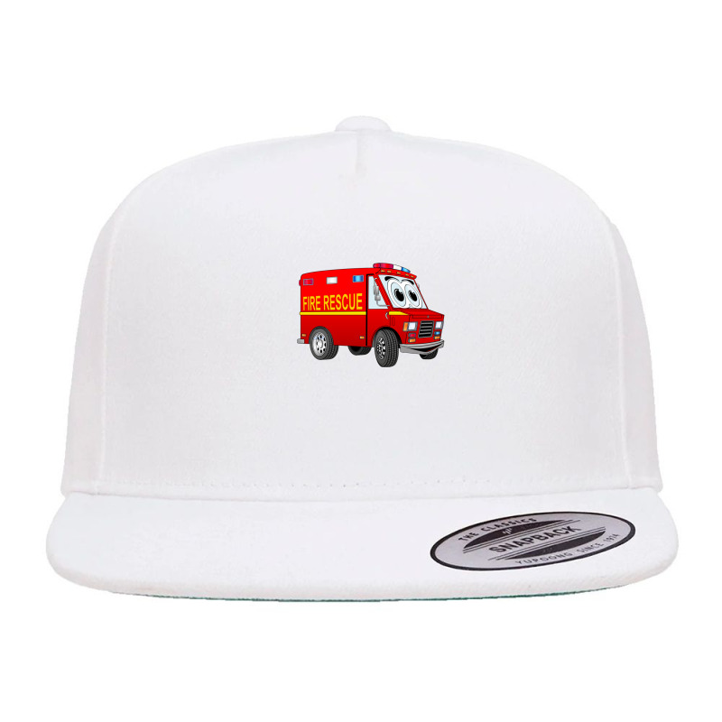 Fire Rescue Mini Van Cartoon 5 panel snapback cap by RobinIntorcia | Artistshot