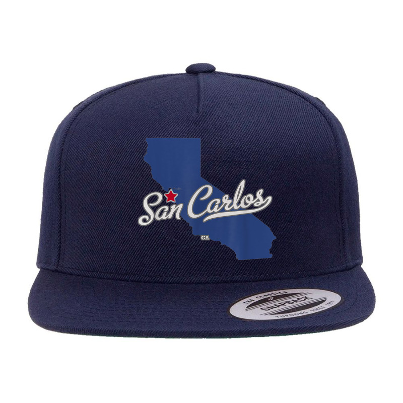 San Carlos California San Diego Ca Map 5 Panel Snapback Cap | Artistshot