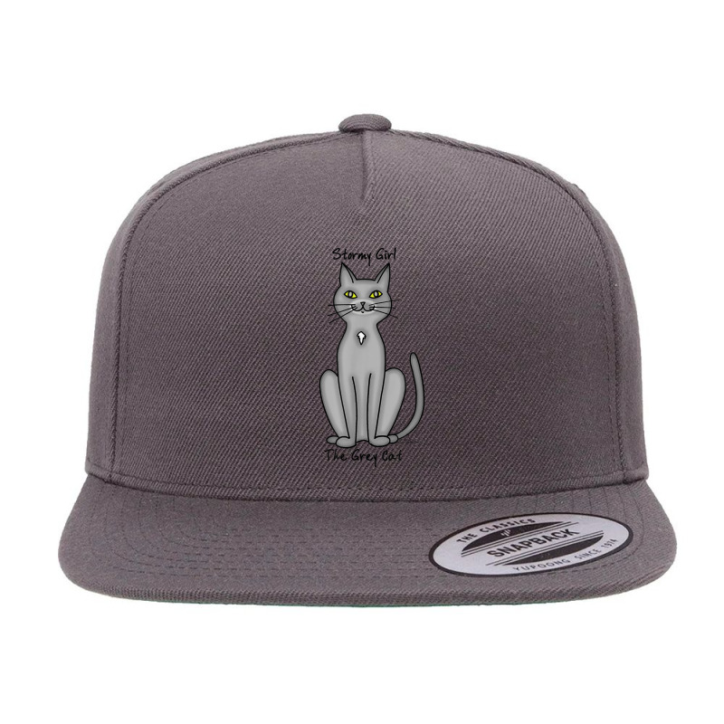 Stormy Girl The Grey Cat 5 panel snapback cap by cm-arts | Artistshot