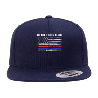 No-one Fight Alone First-responder Heroes Usa American Flag 5 Panel Snapback Cap | Artistshot