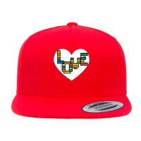 Valentines Day Love Heart Building Block Bricks Toys 5 Panel Snapback Cap | Artistshot