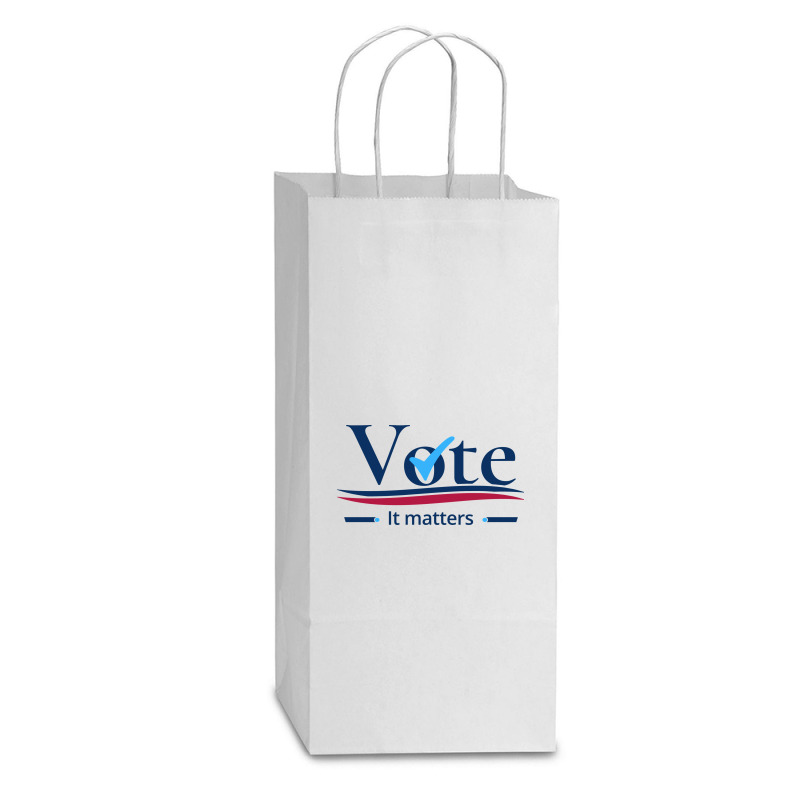 Vote It Matters Double Wine Paper Bag - 6 1/2 X 3 1/2 X 12 3/8 | Artistshot