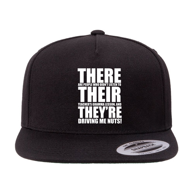 There Their They're English Grammar Humor Teacher 5 panel snapback cap by Konlasa6638 | Artistshot