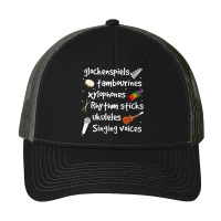 Womens Glockenspiels Tambourines Xylophones Rhythm Sticks V Neck T Shi Pa Trucker Cap | Artistshot