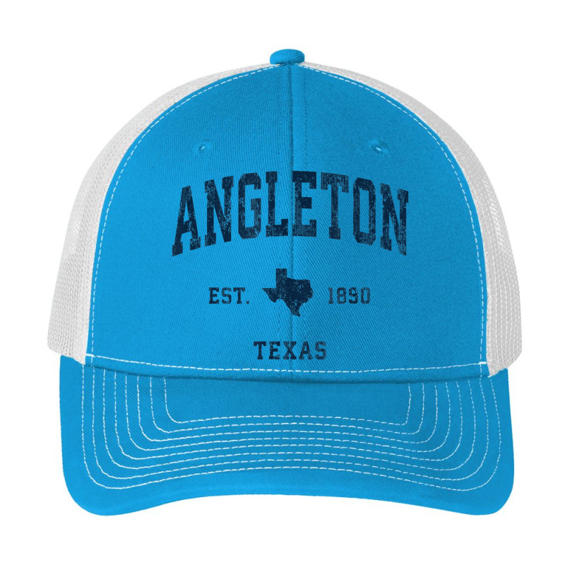 Angleton Texas Tx Vintage Athletic Navy Sports Design Pa Trucker Cap by Carnations | Artistshot