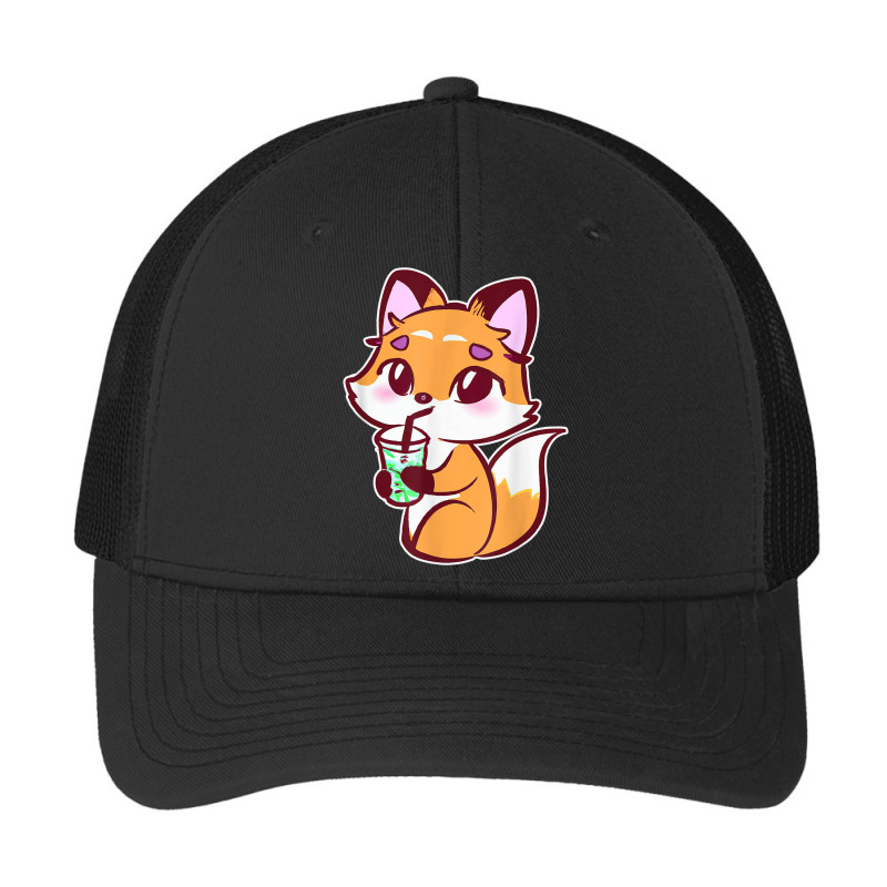 Anime Fox Drinking Bubble Tea Kawaii Pa Trucker Cap by Renew | Artistshot