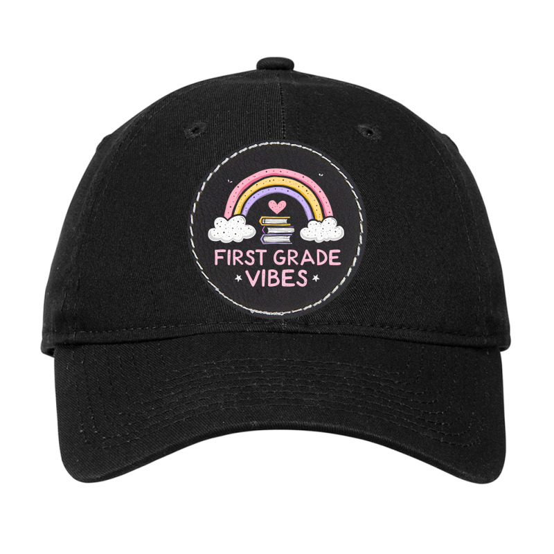 First Grade Vibes Adjustable Cap - Leatherette Patch | Artistshot