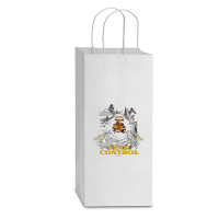 Astronaut Fear Control Double Wine Paper Bag - 6 1/2 X 3 1/2 X 12 3/8 | Artistshot