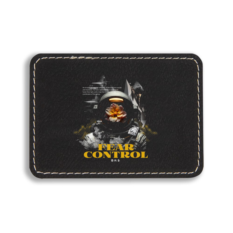 Astronaut Fear Control Rectangle  Leatherette Patch | Artistshot