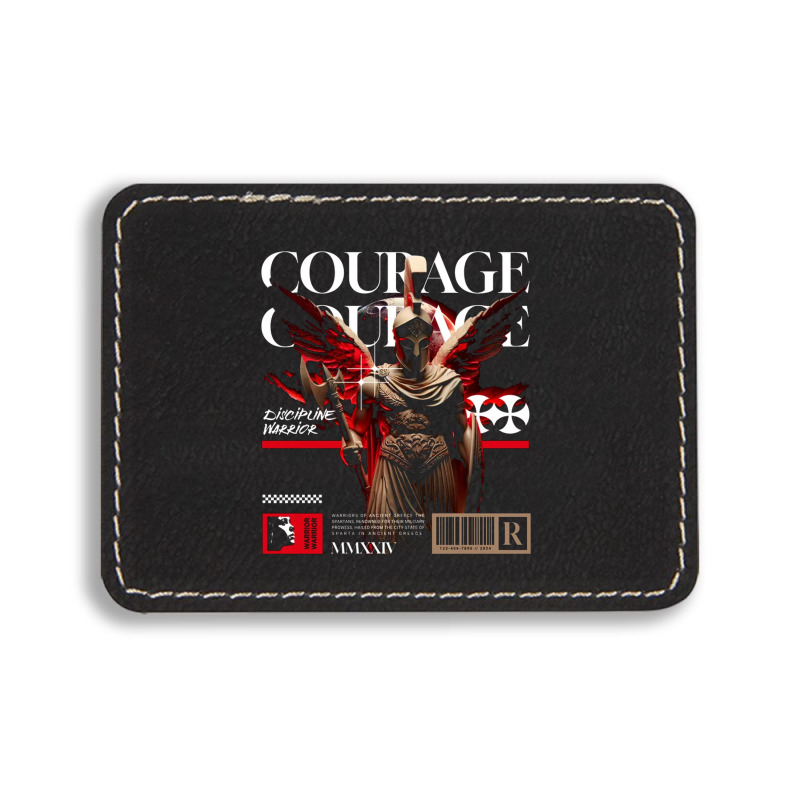 Courage And Discipline Warrior Rectangle  Leatherette Patch | Artistshot