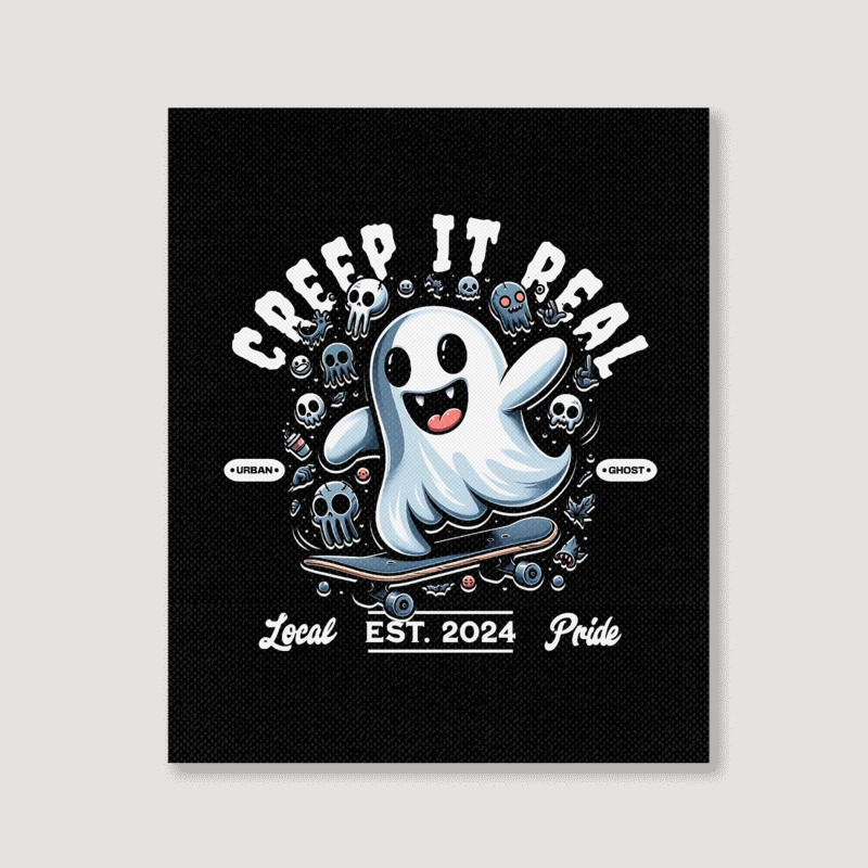 Creep It Real - Skateboard Ghost Portrait Canvas Print | Artistshot