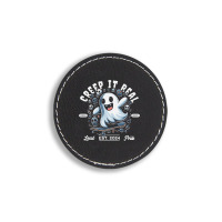 Creep It Real - Skateboard Ghost Round Leatherette Patch | Artistshot