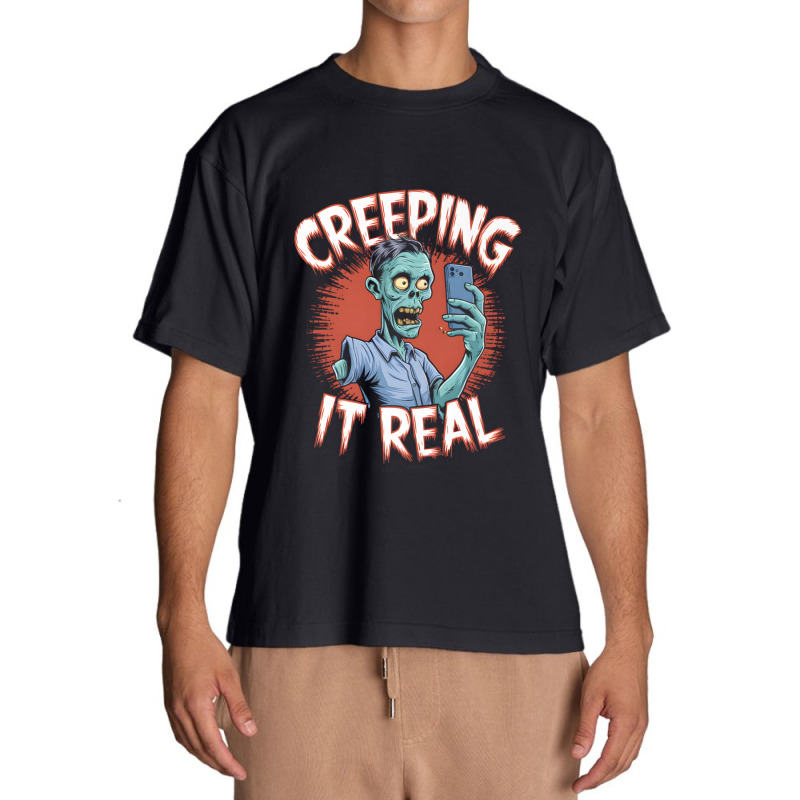 Creeping It Real Funny Zombie Selfie Design For Ha Urban Heavy T-shirt | Artistshot