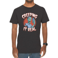 Creeping It Real Funny Zombie Selfie Design For Ha Vintage T-shirt | Artistshot