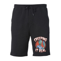 Creeping It Real Funny Zombie Selfie Design For Ha Fleece Short | Artistshot