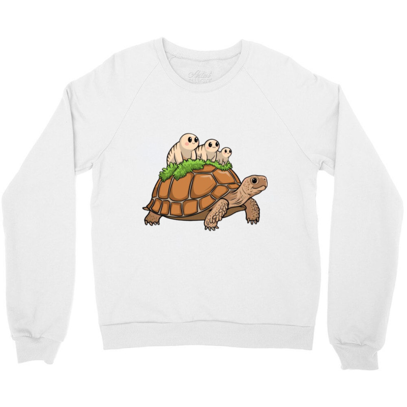 Tortoise Carrying Tardigrade Family On Flexfit Fit Crewneck Sweatshirt | Artistshot