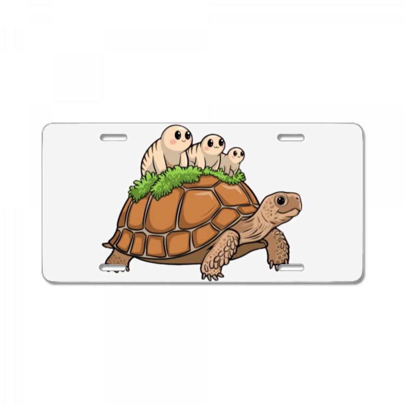 Tortoise Carrying Tardigrade Family On Flexfit Fit License Plate | Artistshot