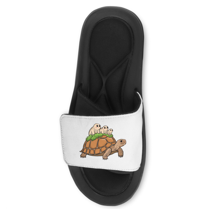 Tortoise Carrying Tardigrade Family On Flexfit Fit Slide Sandal | Artistshot