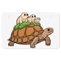 Tortoise Carrying Tardigrade Family On Flexfit Fit Atv License Plate | Artistshot