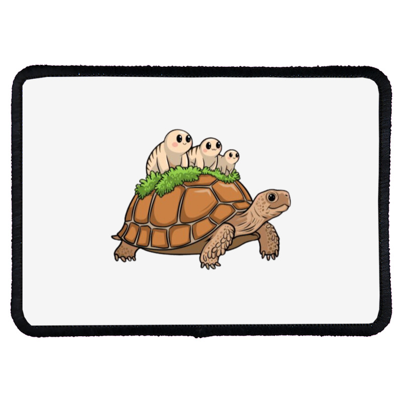 Tortoise Carrying Tardigrade Family On Flexfit Fit Rectangle Patch | Artistshot