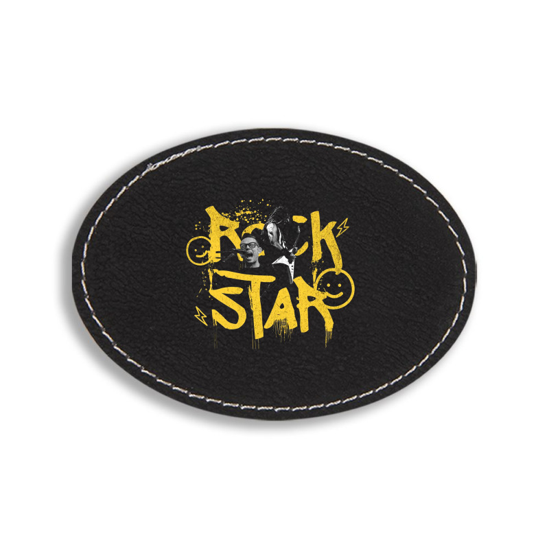 Rockstar - Music Oval Leatherette Patch | Artistshot