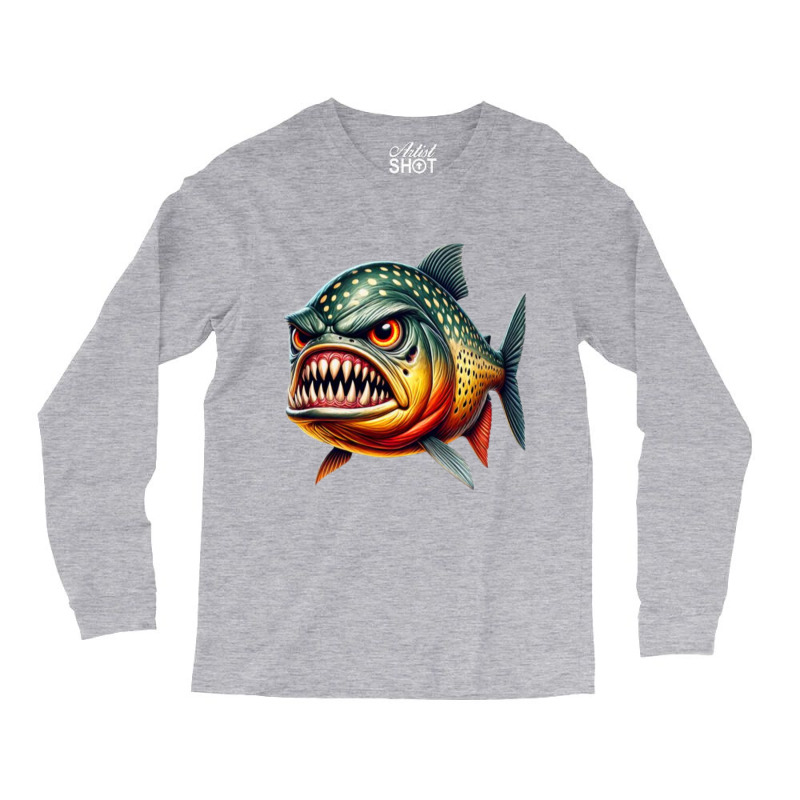 Fierce Piranha Attack Long Sleeve Shirts | Artistshot