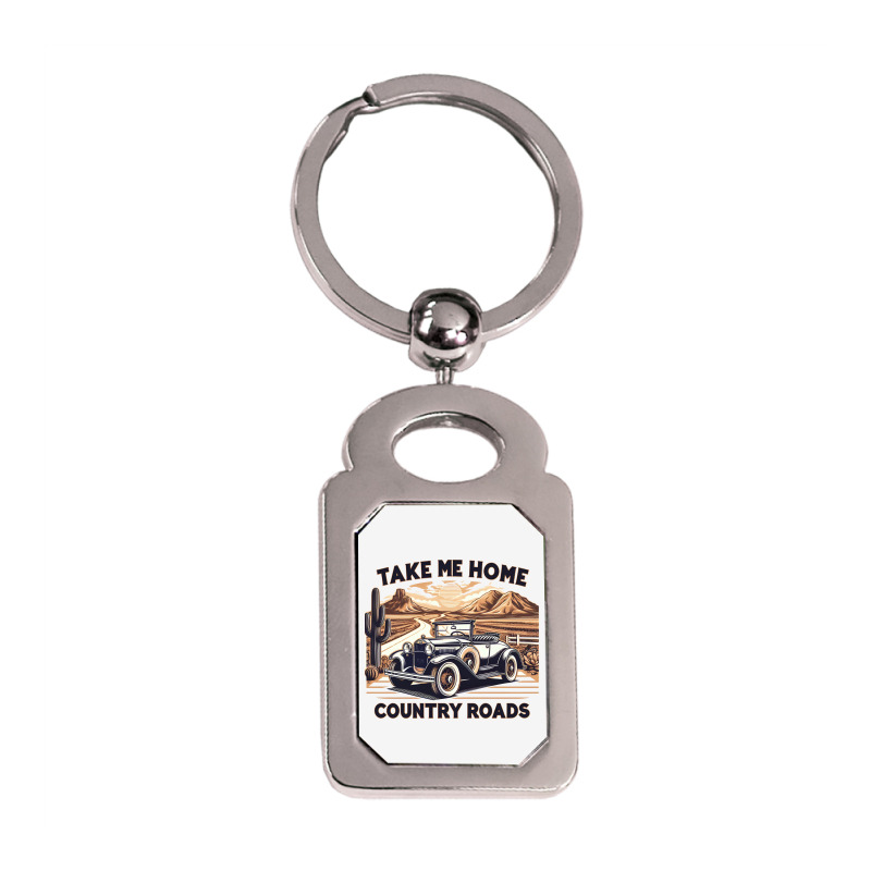 Take Me Home Silver Rectangle Keychain | Artistshot