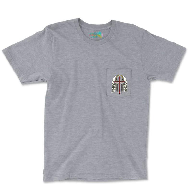 Guardian Winged Cross Pocket T-shirt | Artistshot