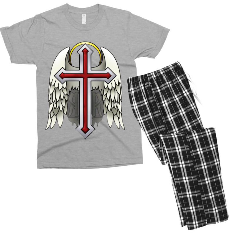 Guardian Winged Cross Men's T-shirt Pajama Set | Artistshot