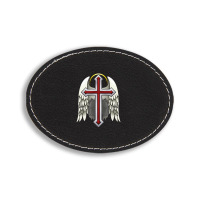 Guardian Winged Cross Oval Leatherette Patch | Artistshot