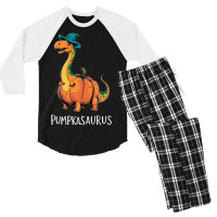 Pumpkasaurus Men's 3/4 Sleeve Pajama Set | Artistshot