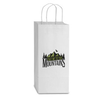 Take Me To The Mountains Double Wine Paper Bag - 6 1/2 X 3 1/2 X 12 3/8 | Artistshot