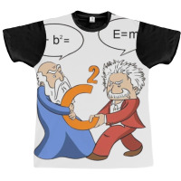 Geek Nerdy Pythagoras Vs Einstein Graphic T-shirt | Artistshot