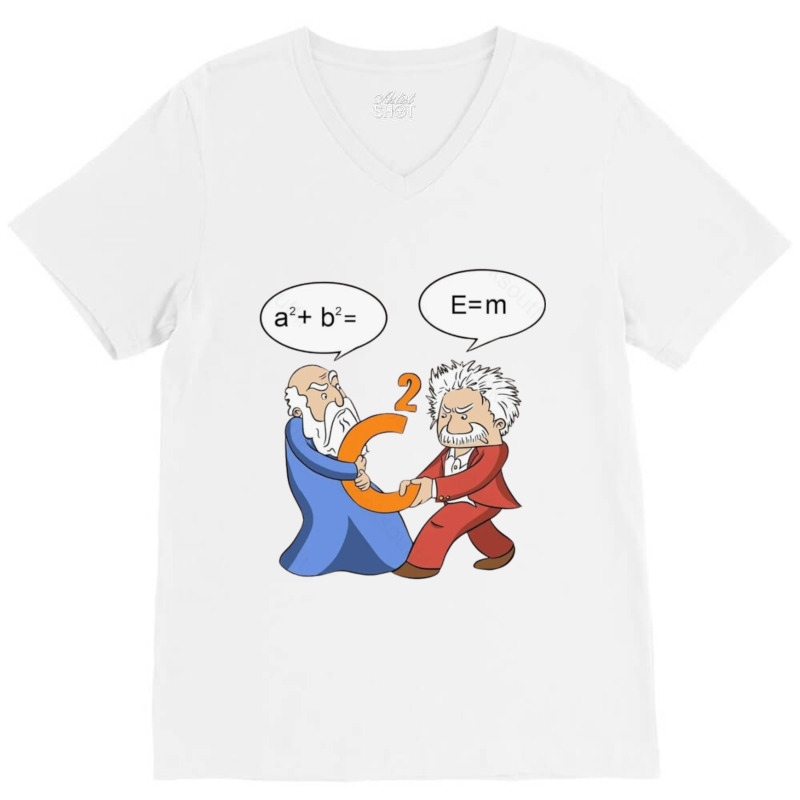 Geek Nerdy Pythagoras Vs Einstein V-neck Tee | Artistshot