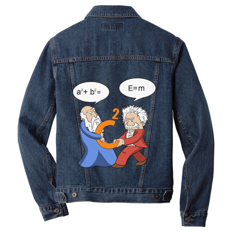 Geek Nerdy Pythagoras Vs Einstein Men Denim Jacket | Artistshot