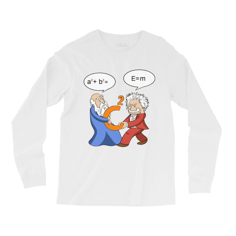 Geek Nerdy Pythagoras Vs Einstein Long Sleeve Shirts | Artistshot