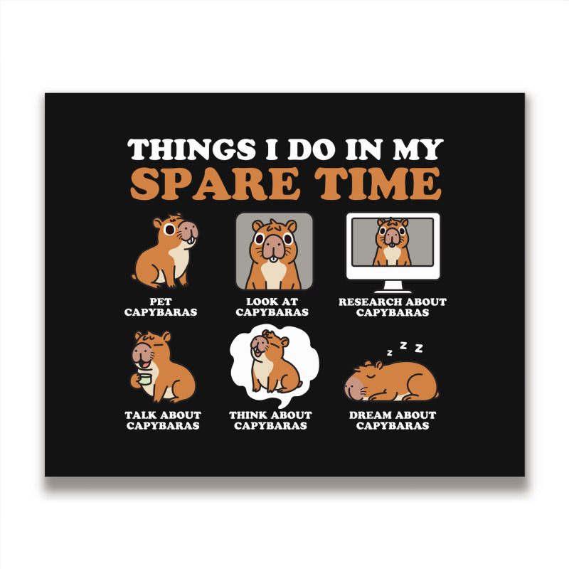 Capybara Lover Things I Do In My Spare Time Metal Print Horizontal | Artistshot