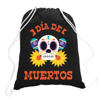 Dia De Muertos, Skull, Skeleton, Flowers Drawstring Bags | Artistshot