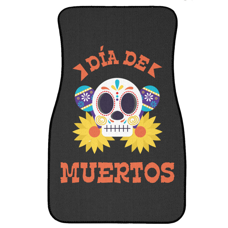 Dia De Muertos, Skull, Skeleton, Flowers Front Car Mat | Artistshot