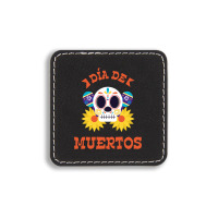 Dia De Muertos, Skull, Skeleton, Flowers Square Leatherette Patch | Artistshot