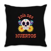 Dia De Muertos, Skull, Skeleton, Flowers Throw Pillow | Artistshot