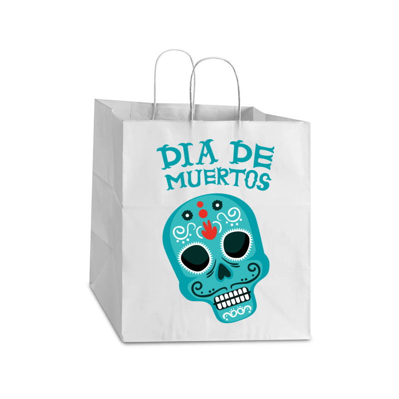 Dia De Muertos, Skull, Skulls, Skeleton Take Out Paper Bag - 14 X 10 X 15 1/2 | Artistshot