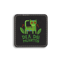 Dia De Muertos, Cat, Cats, Skull, Skulls, Skeleton Square Leatherette Patch | Artistshot