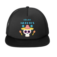 Dia De Muertos, Skull, Skulls, Skeleton, Flowers Foam Snapback Hat | Artistshot